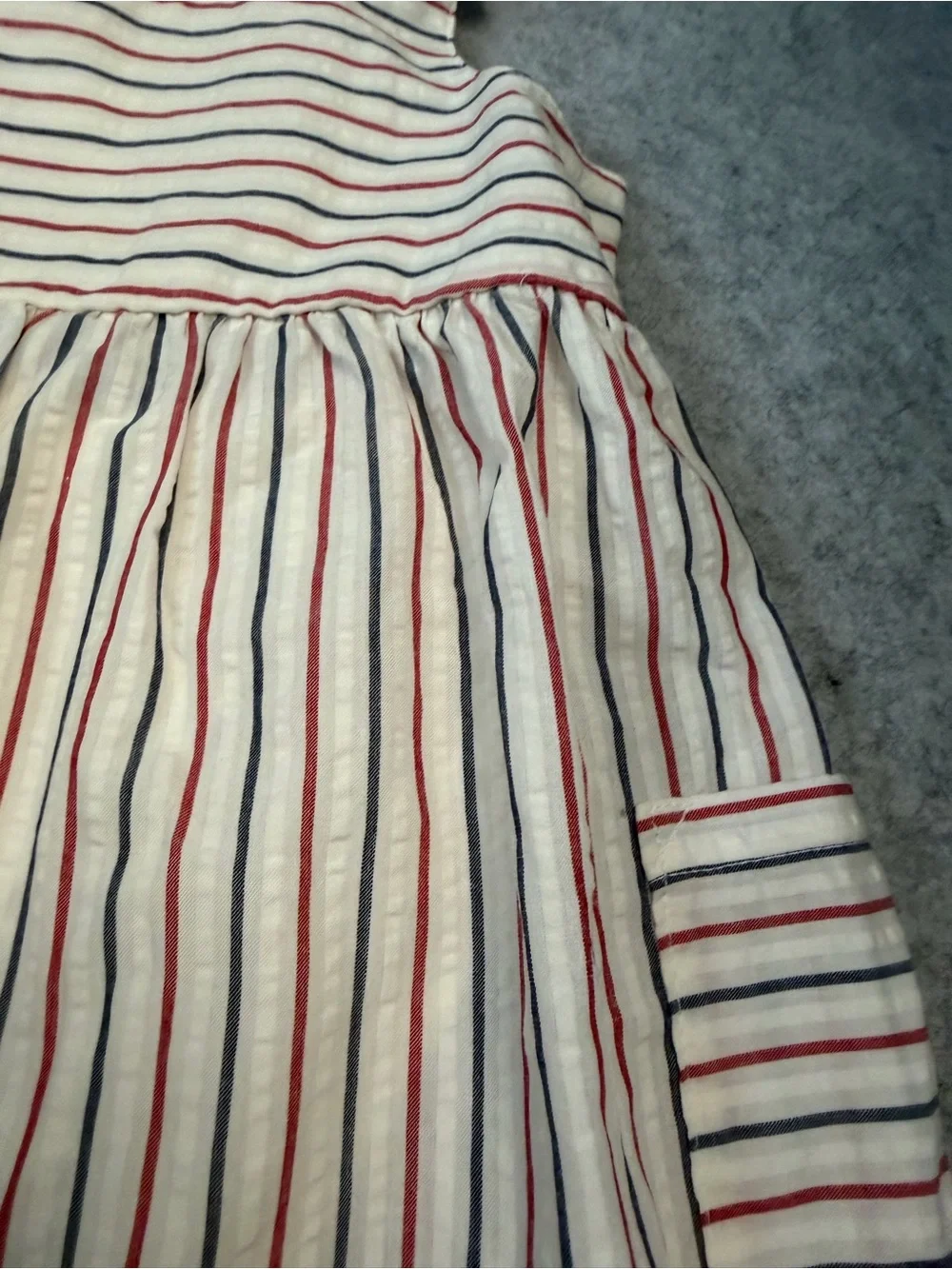 Carter's White Sundress with Red & Navy Stripes 12mo
